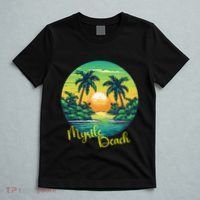 Retro Sunset South Carolina Myrtle Beach Palm Trees T-Shirt thumb 5