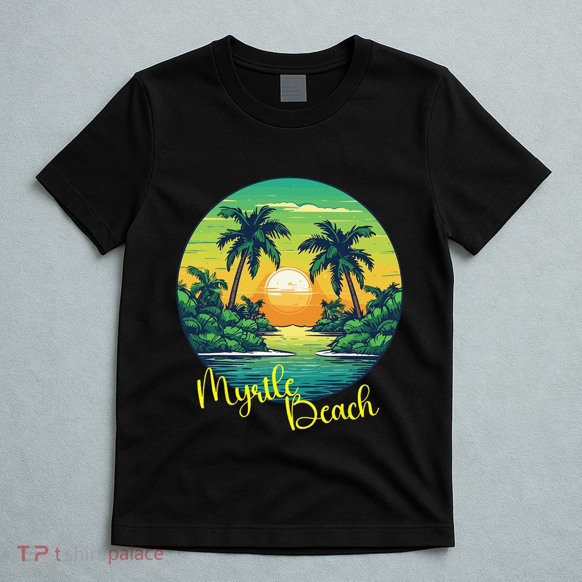 Retro Sunset South Carolina Myrtle Beach Palm Trees T-Shirt
