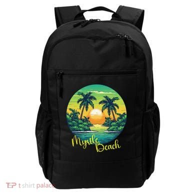 Retro Sunset South Carolina Myrtle Beach Palm Trees Backpack