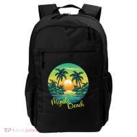 Retro Sunset South Carolina Myrtle Beach Palm Trees Backpack thumb 0