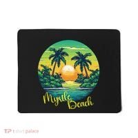 Retro Sunset South Carolina Myrtle Beach Palm Trees Mousepad thumb 0
