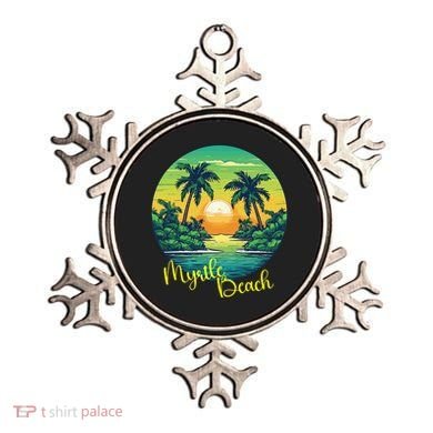 Retro Sunset South Carolina Myrtle Beach Palm Trees Ornament