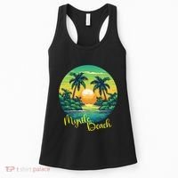 Retro Sunset South Carolina Myrtle Beach Palm Trees Women's Tank Top thumb 0