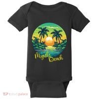 Retro Sunset South Carolina Myrtle Beach Palm Trees Baby Bodysuit thumb 0