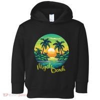Retro Sunset South Carolina Myrtle Beach Palm Trees Toddler Hoodie thumb 0