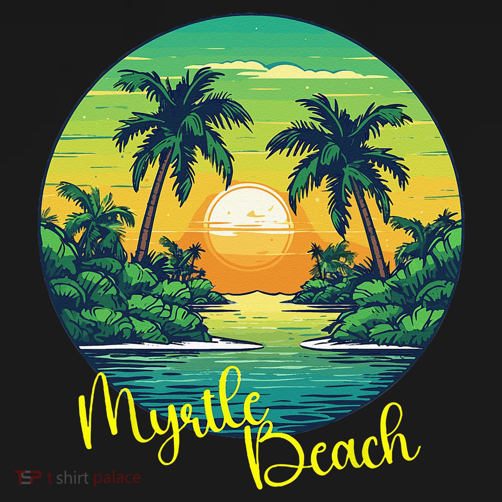 Retro Sunset South Carolina Myrtle Beach Palm Trees Toddler Hoodie