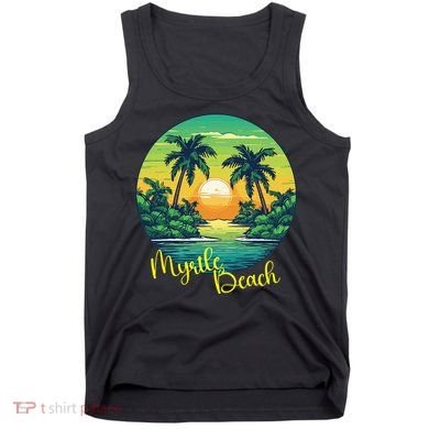 Retro Sunset South Carolina Myrtle Beach Palm Trees Tank Top