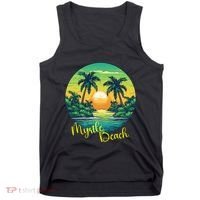Retro Sunset South Carolina Myrtle Beach Palm Trees Tank Top thumb 0