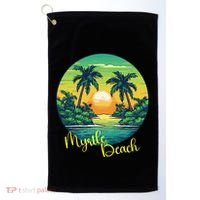 Retro Sunset South Carolina Myrtle Beach Palm Trees Golf Towel thumb 0