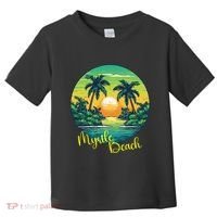 Retro Sunset South Carolina Myrtle Beach Palm Trees Toddler T-Shirt thumb 0