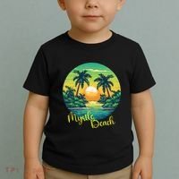 Retro Sunset South Carolina Myrtle Beach Palm Trees Toddler T-Shirt thumb 2