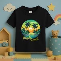 Retro Sunset South Carolina Myrtle Beach Palm Trees Toddler T-Shirt thumb 3