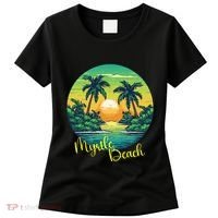 Retro Sunset South Carolina Myrtle Beach Palm Trees Women's T-Shirt thumb 0