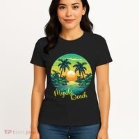 Retro Sunset South Carolina Myrtle Beach Palm Trees Women's T-Shirt thumb 4