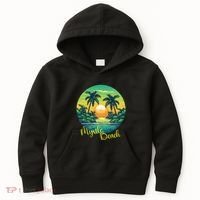Retro Sunset South Carolina Myrtle Beach Palm Trees Kids Hoodie thumb 0