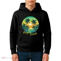Retro Sunset South Carolina Myrtle Beach Palm Trees Kids Hoodie thumb 4