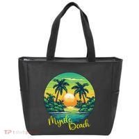 Retro Sunset South Carolina Myrtle Beach Palm Trees Tote Bag thumb 0
