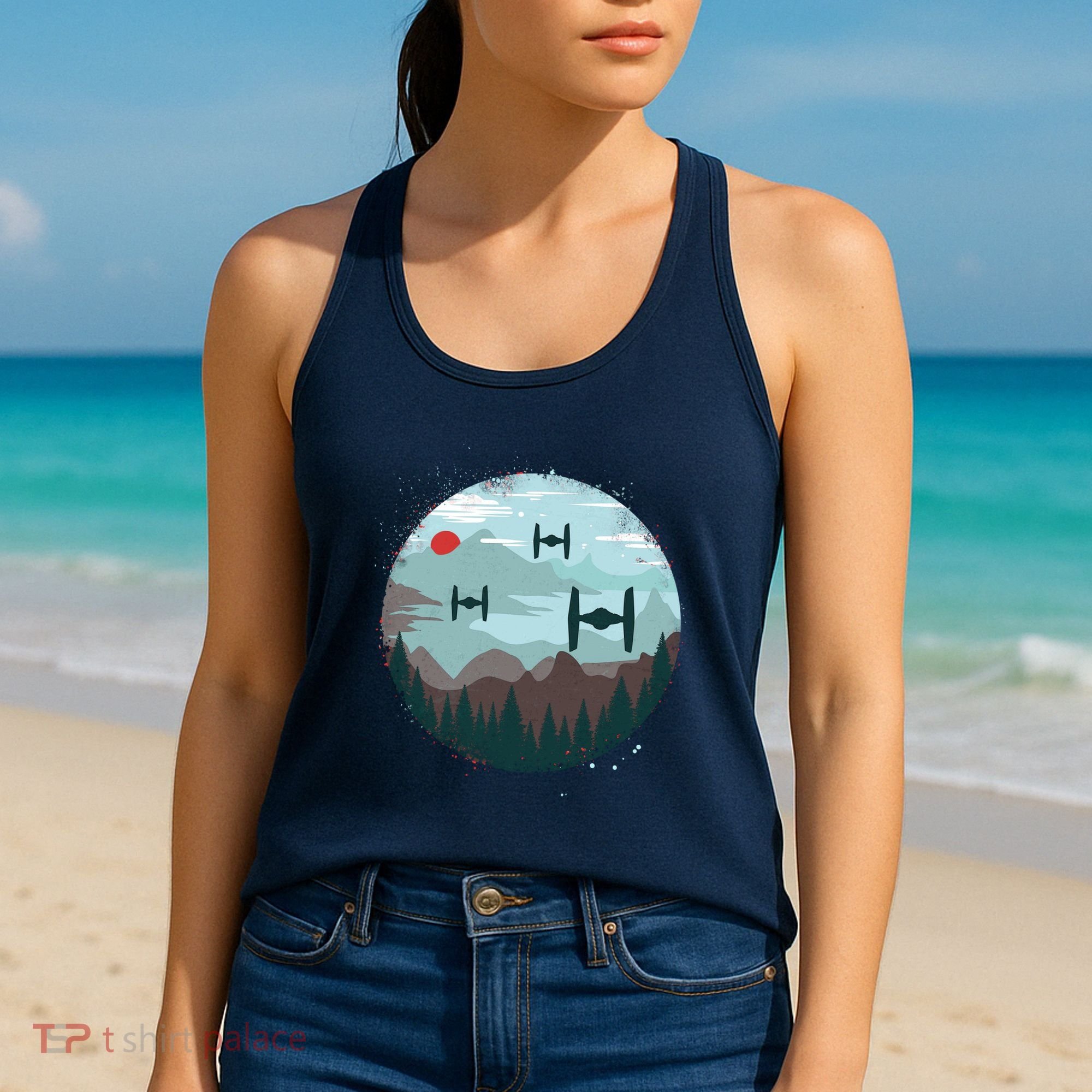 Retro Scifi Space Ships Women's Tank Top