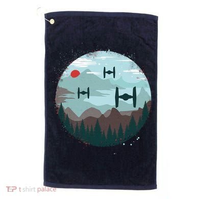 Retro Scifi Space Ships Golf Towel