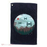 Retro Scifi Space Ships Golf Towel thumb 0