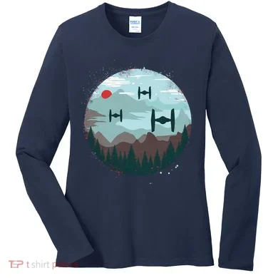 Retro Scifi Space Ships Women's Long Sleeve Shirt