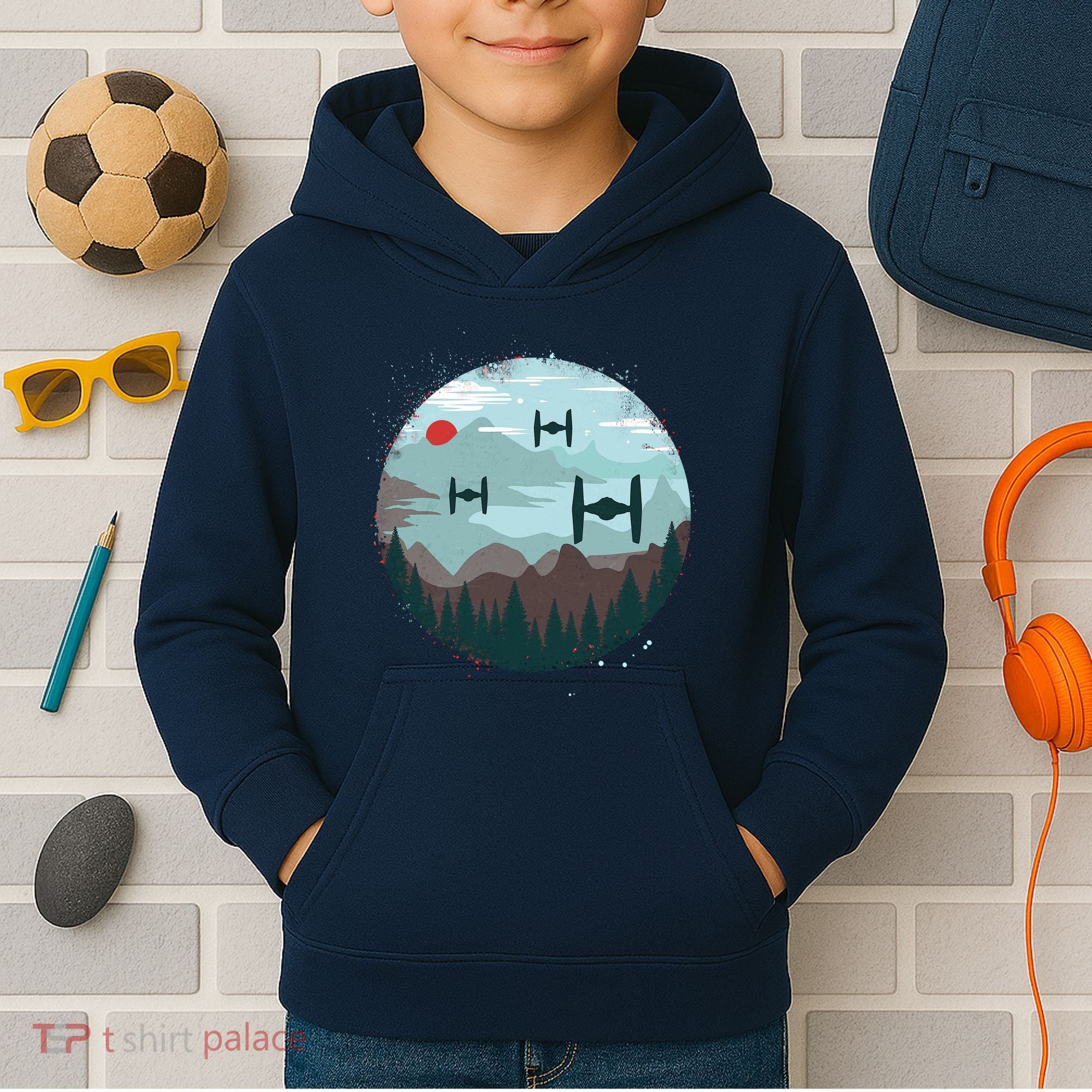 Retro Scifi Space Ships Kids Hoodie
