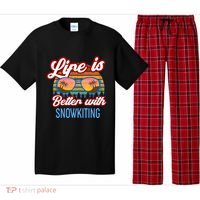 Retro Sunset Slogan / Life Is Better With Snow Kiting! Great Gift Pajama Set thumb 0