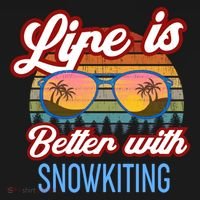 Retro Sunset Slogan / Life Is Better With Snow Kiting! Great Gift Pajama Set thumb 2