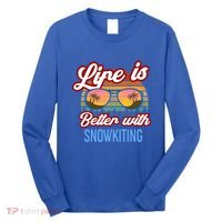 Retro Sunset Slogan / Life Is Better With Snow Kiting! Great Gift Long Sleeve Shirt thumb 0