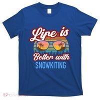 Retro Sunset Slogan / Life Is Better With Snow Kiting! Great Gift T-Shirt thumb 0