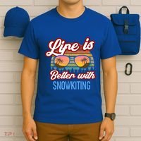 Retro Sunset Slogan / Life Is Better With Snow Kiting! Great Gift T-Shirt thumb 6