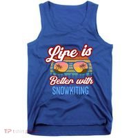 Retro Sunset Slogan / Life Is Better With Snow Kiting! Great Gift Tank Top thumb 0