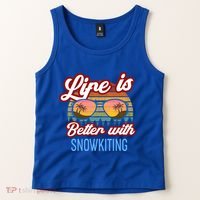 Retro Sunset Slogan / Life Is Better With Snow Kiting! Great Gift Tank Top thumb 2