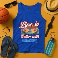 Retro Sunset Slogan / Life Is Better With Snow Kiting! Great Gift Tank Top thumb 4