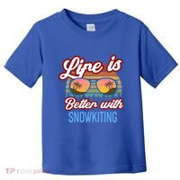 Retro Sunset Slogan / Life Is Better With Snow Kiting! Great Gift Toddler T-Shirt thumb 0
