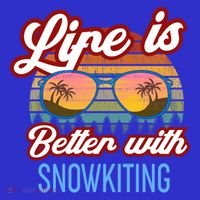 Retro Sunset Slogan / Life Is Better With Snow Kiting! Great Gift Toddler T-Shirt thumb 4