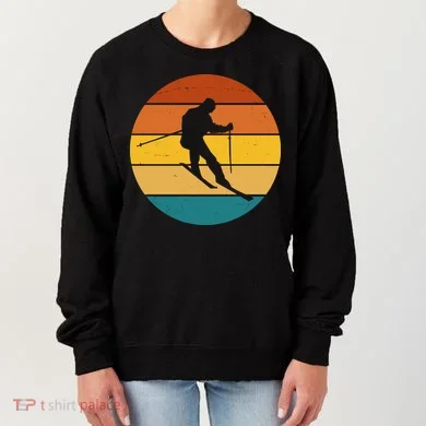 Retro Sunset Ski Lover Gift Women's Sweatshirt