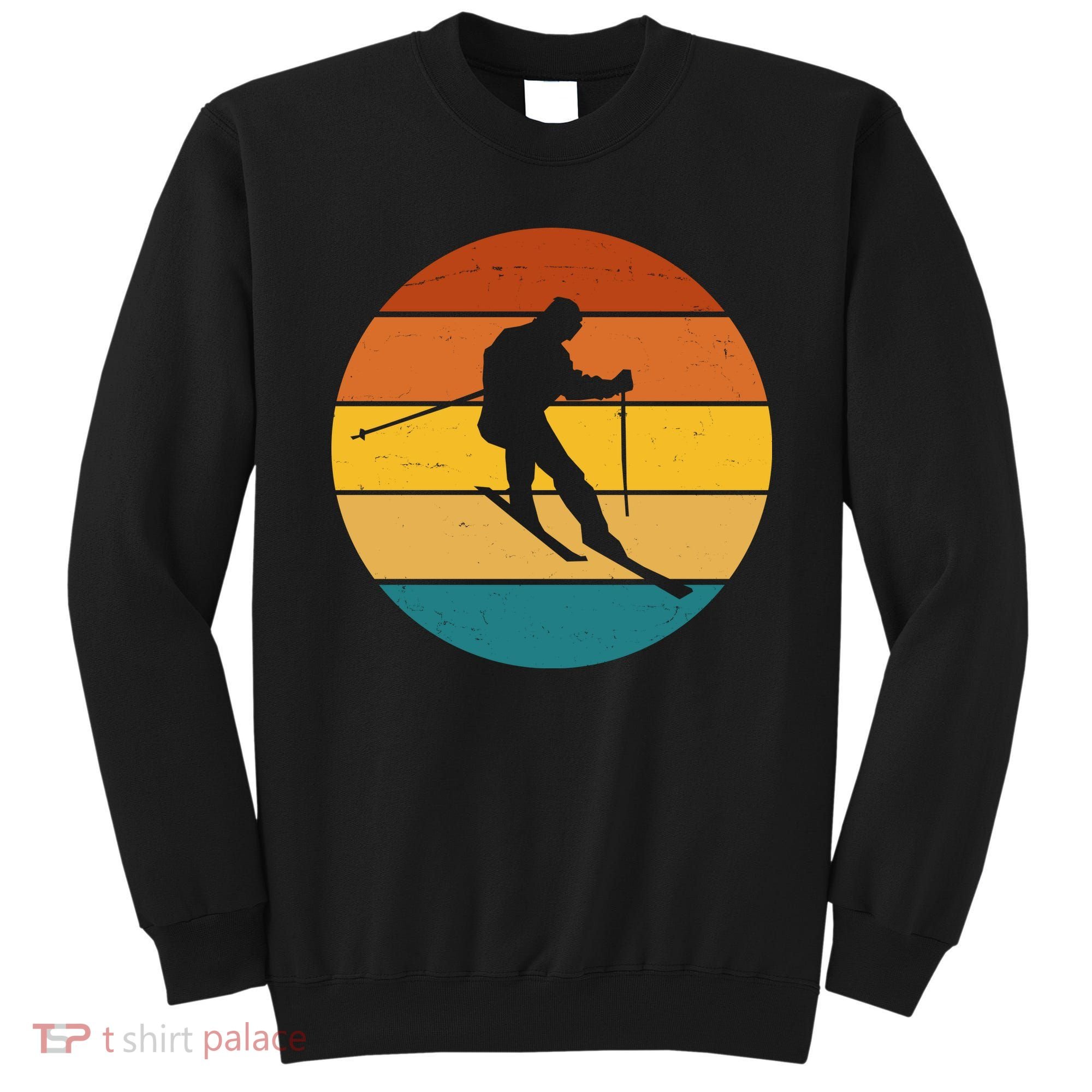 Retro Sunset Ski Lover Gift Sweatshirt