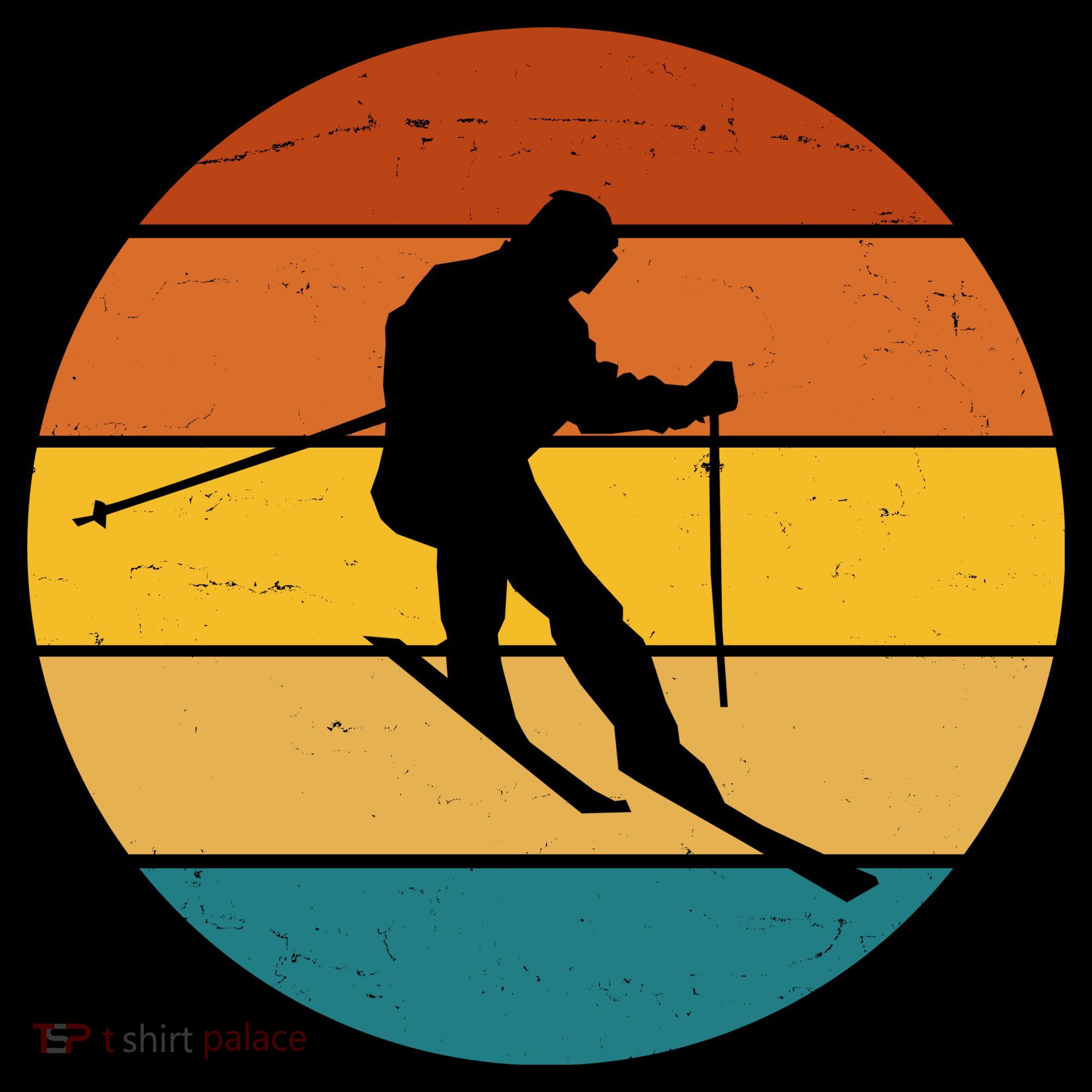 Retro Sunset Ski Lover Gift Sweatshirt