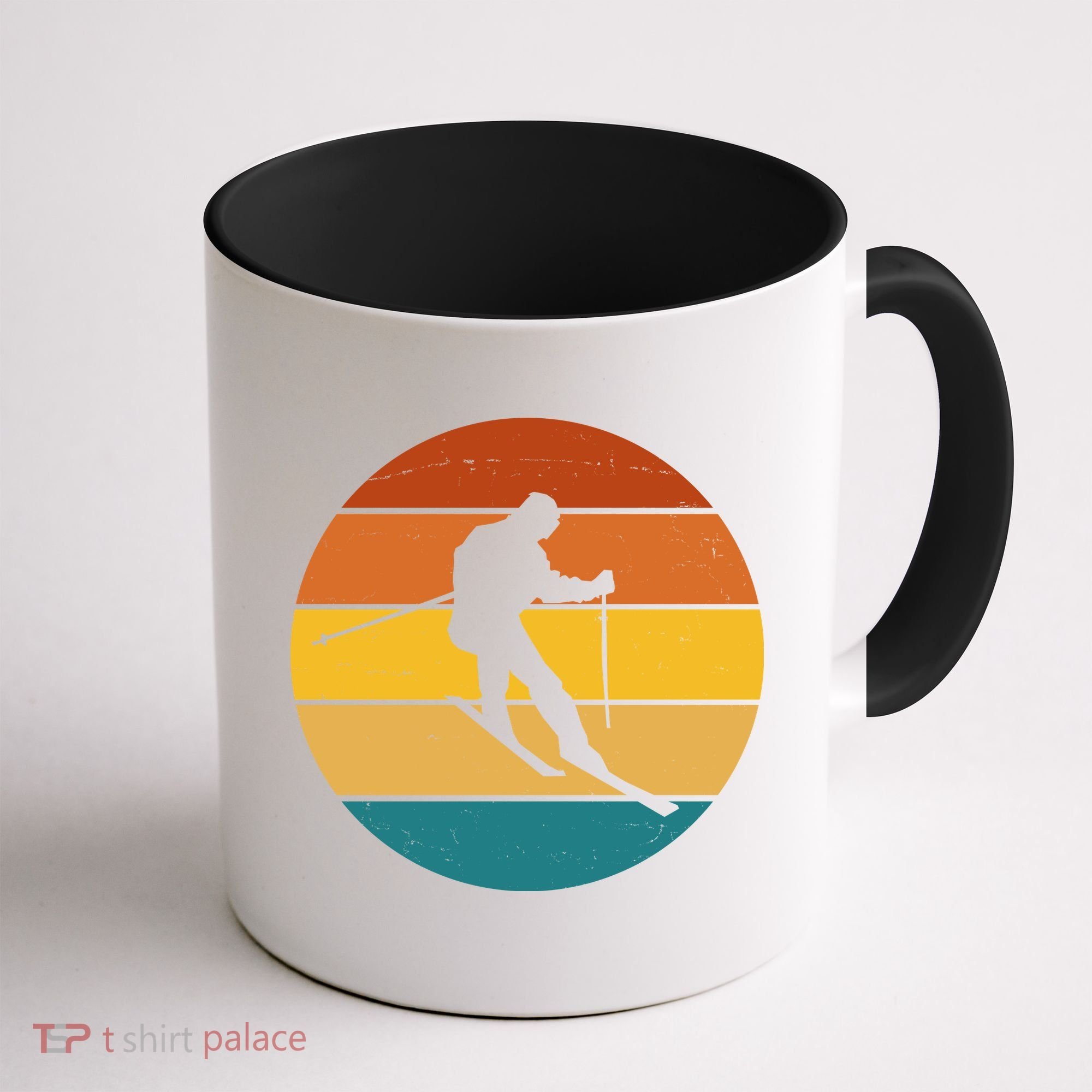 Retro Sunset Ski Lover Gift Coffee Mug