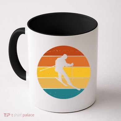 Retro Sunset Ski Lover Gift Coffee Mug