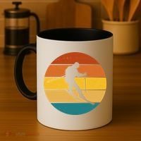 Retro Sunset Ski Lover Gift Coffee Mug thumb 4