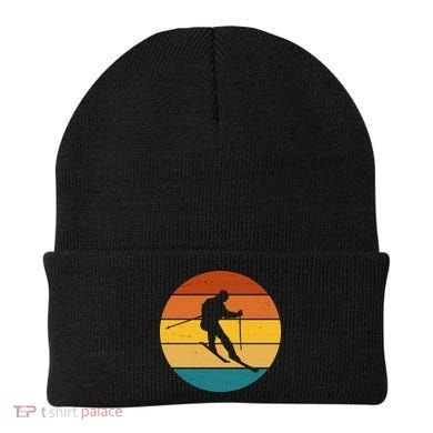 Retro Sunset Ski Lover Gift Beanie