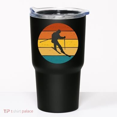 Retro Sunset Ski Lover Gift Tumbler