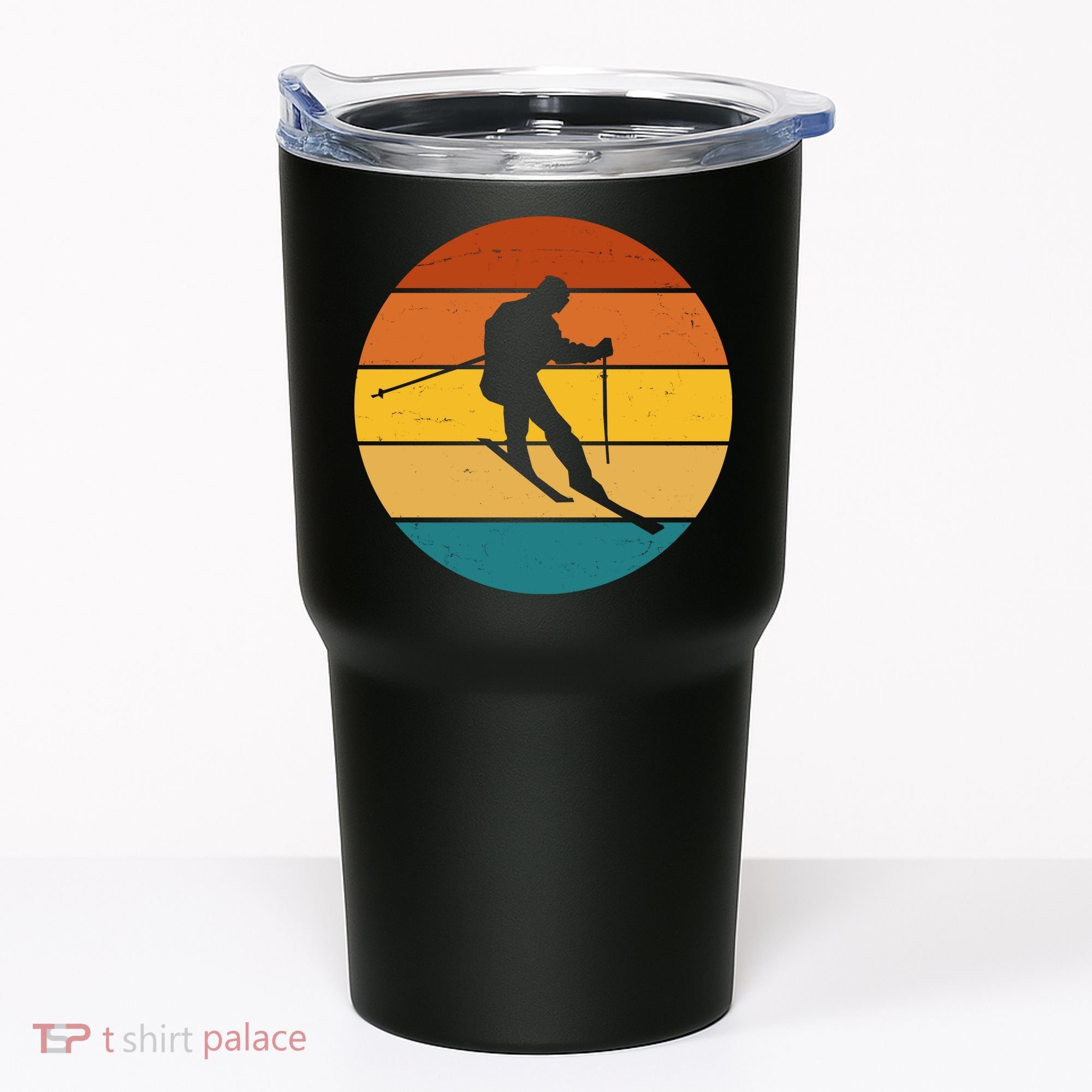 Retro Sunset Ski Lover Gift Tumbler