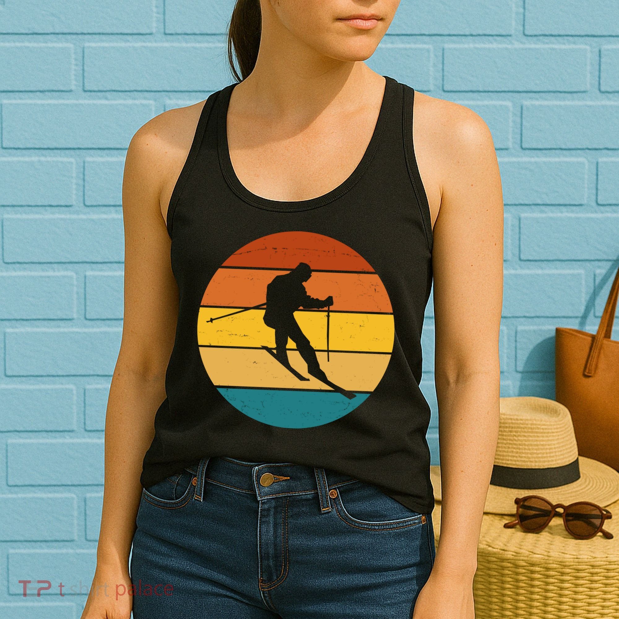 Retro Sunset Ski Lover Gift Women's Tank Top