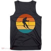 Retro Sunset Ski Lover Gift Tank Top thumb 0