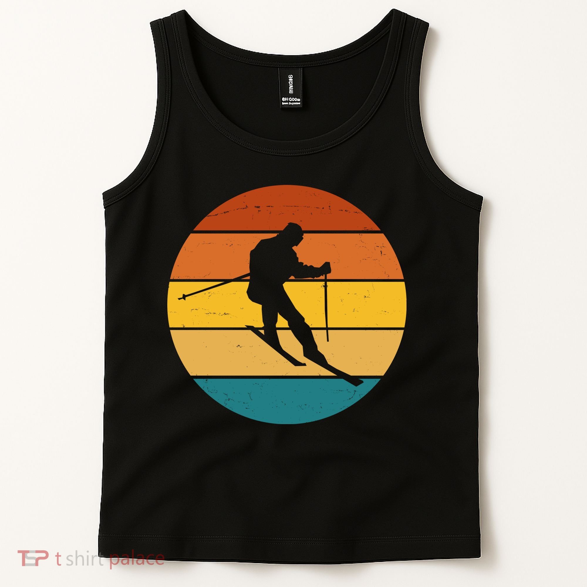 Retro Sunset Ski Lover Gift Tank Top