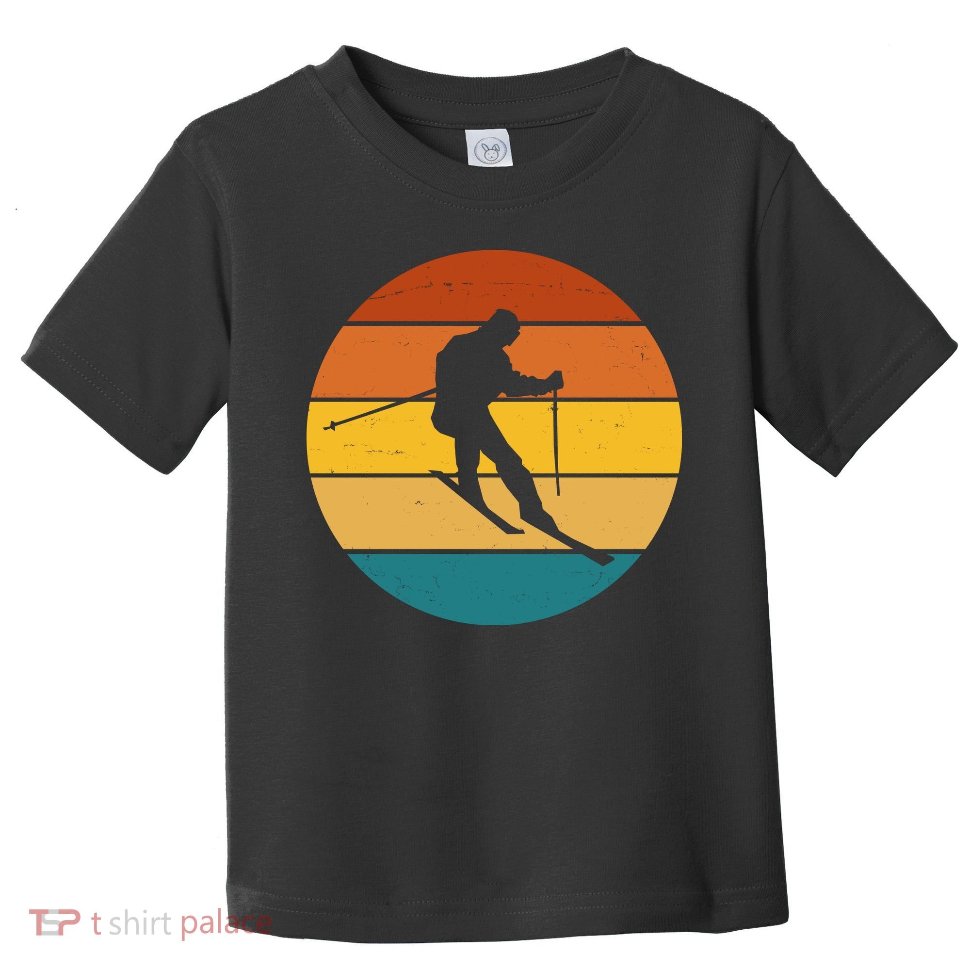 Retro Sunset Ski Lover Gift Toddler T-Shirt