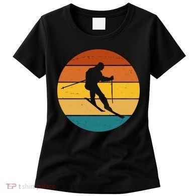 Retro Sunset Ski Lover Gift Women's T-Shirt